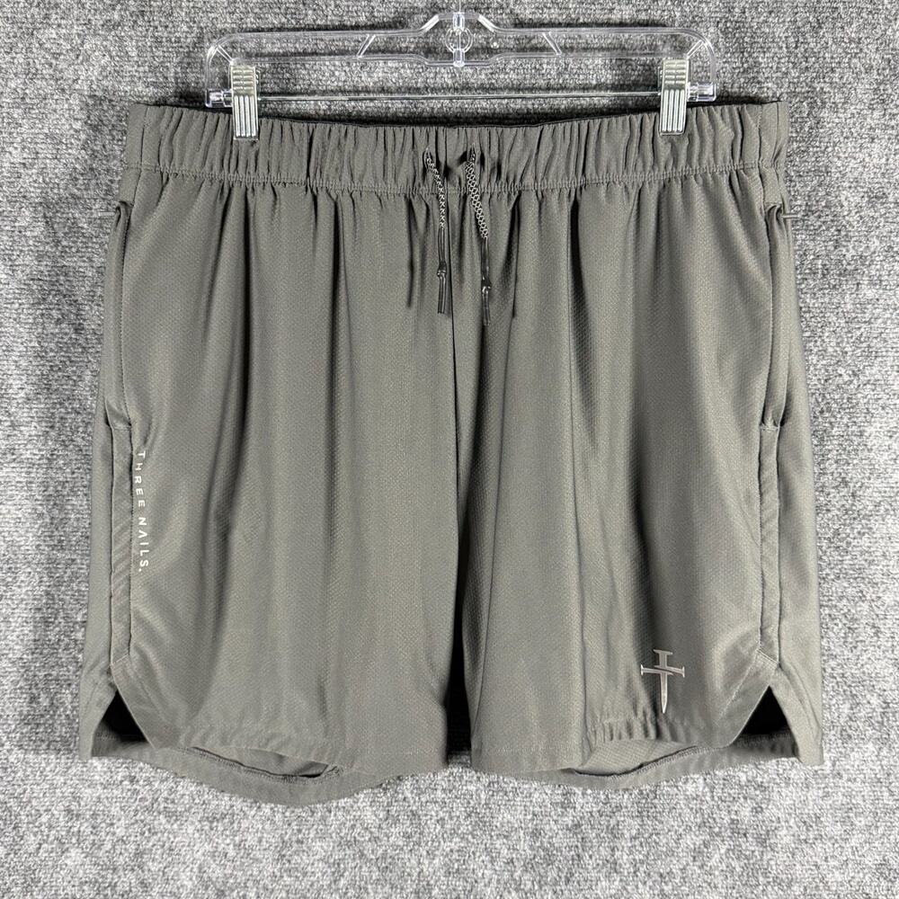 Three Nails Pro Tech 2.0 Liner Shorts Mens 2XL Gray Lined Elastic Waist Pockets
